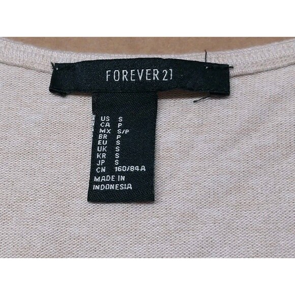 FOREVER 21 Womens Small Cream Wrap Dress A Line Cap Sleeve V Neck Fitted Beach - Picture 3 of 12